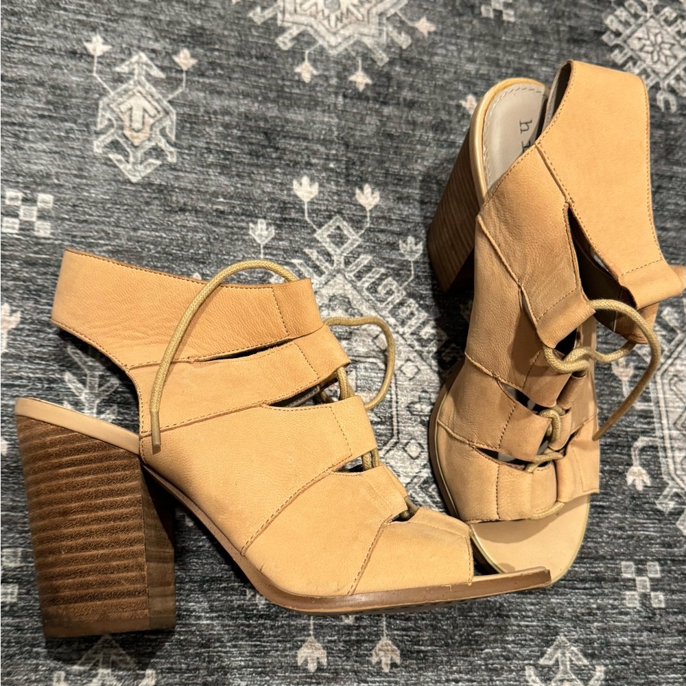 Beige Leather Sandals